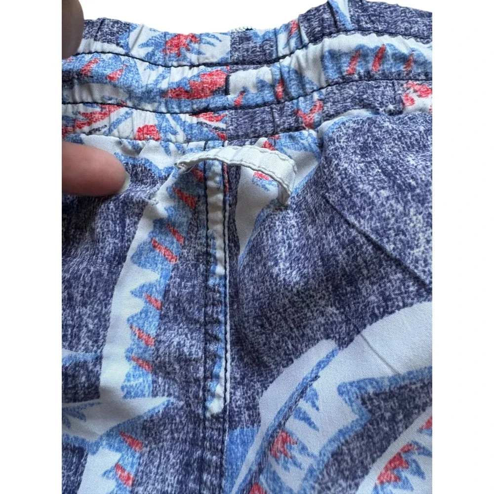 Express Men's Swim Trunks Size‎ M Blue Red Palm Print Board Shorts as is